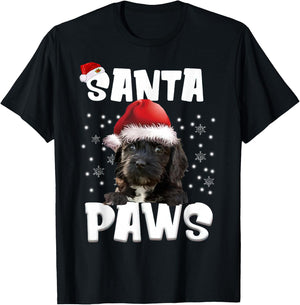 Funny Cockapoo Christmas Lights Tree Dog Lover Xmas T-Shirt - T-Shirt | Black