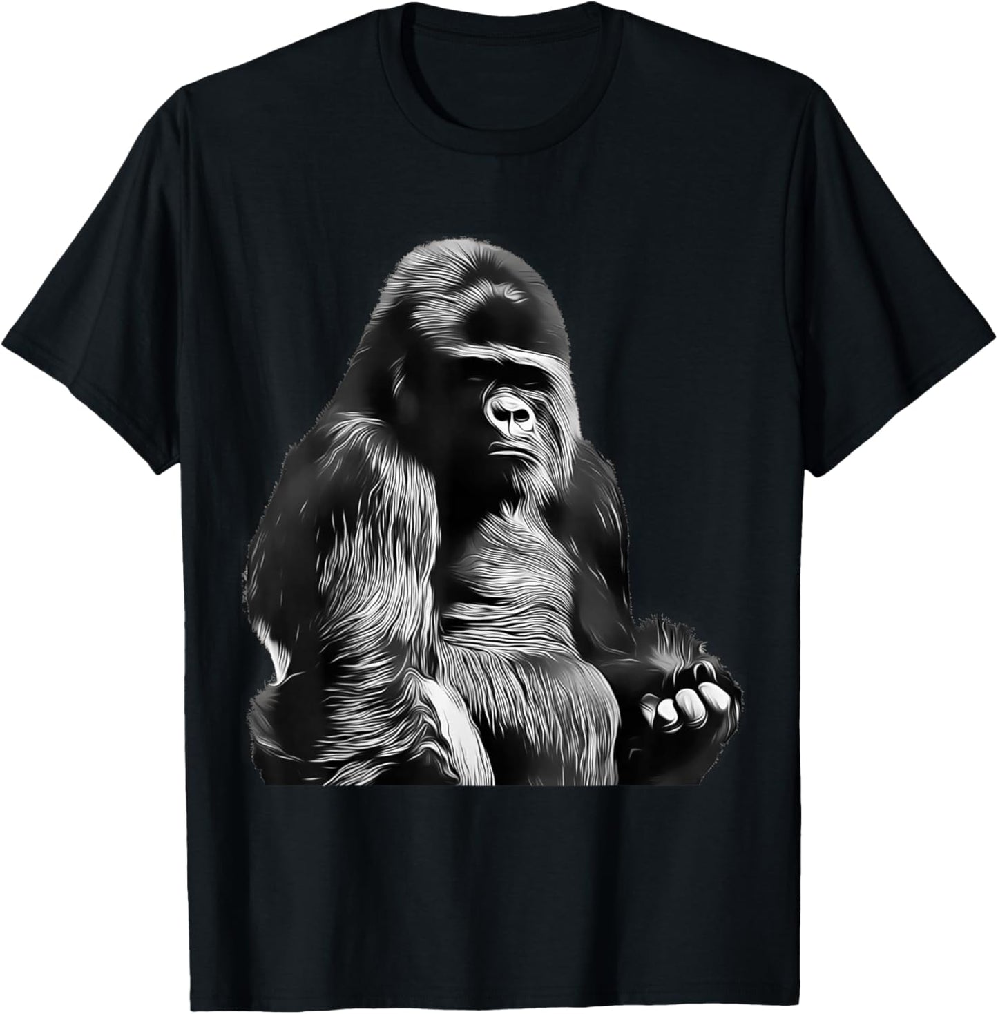 Silverback Gorilla Silver Back Primate Ape T-Shirt - T-Shirt | Black