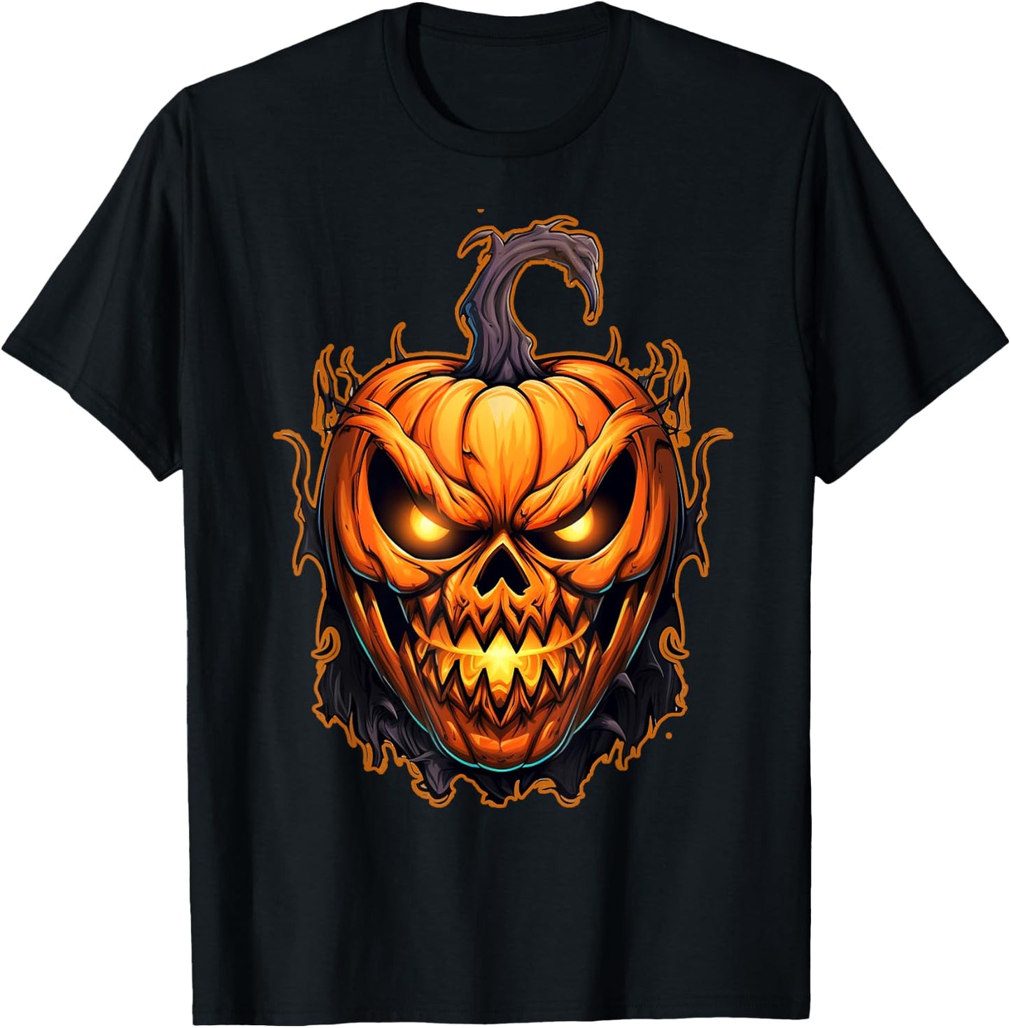 Funny Fall Autumn Halloween Scary Pumpkin lazy Costume T-Shirt - T-Shirt | Black