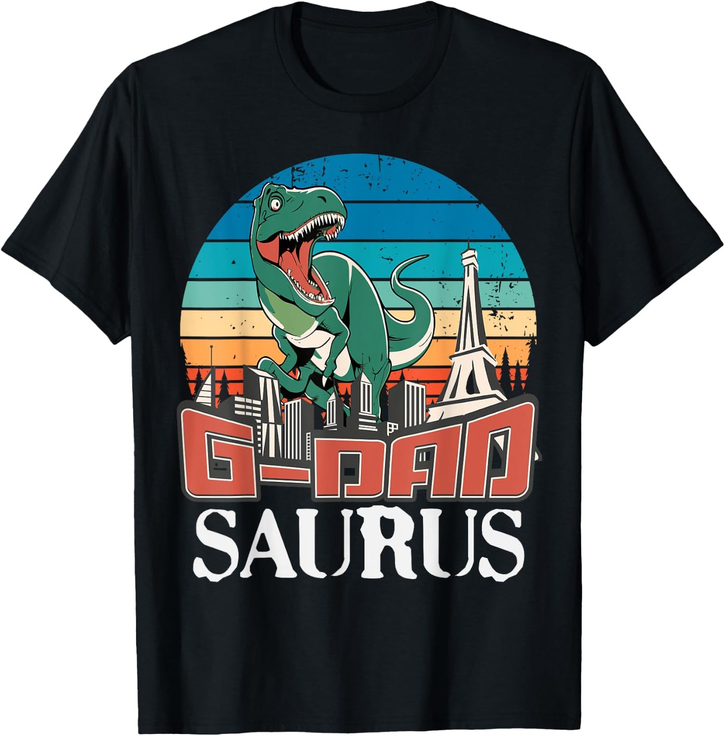 G-Dadsaurus T Rex Dinosaur G-Dad Saurus Family T-Shirt - T-Shirt | Black