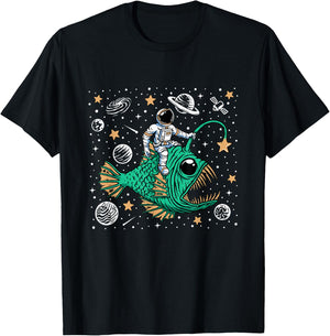 deep sea fish Astronaut party outfit Spaceman T-Shirt - T-Shirt | Black