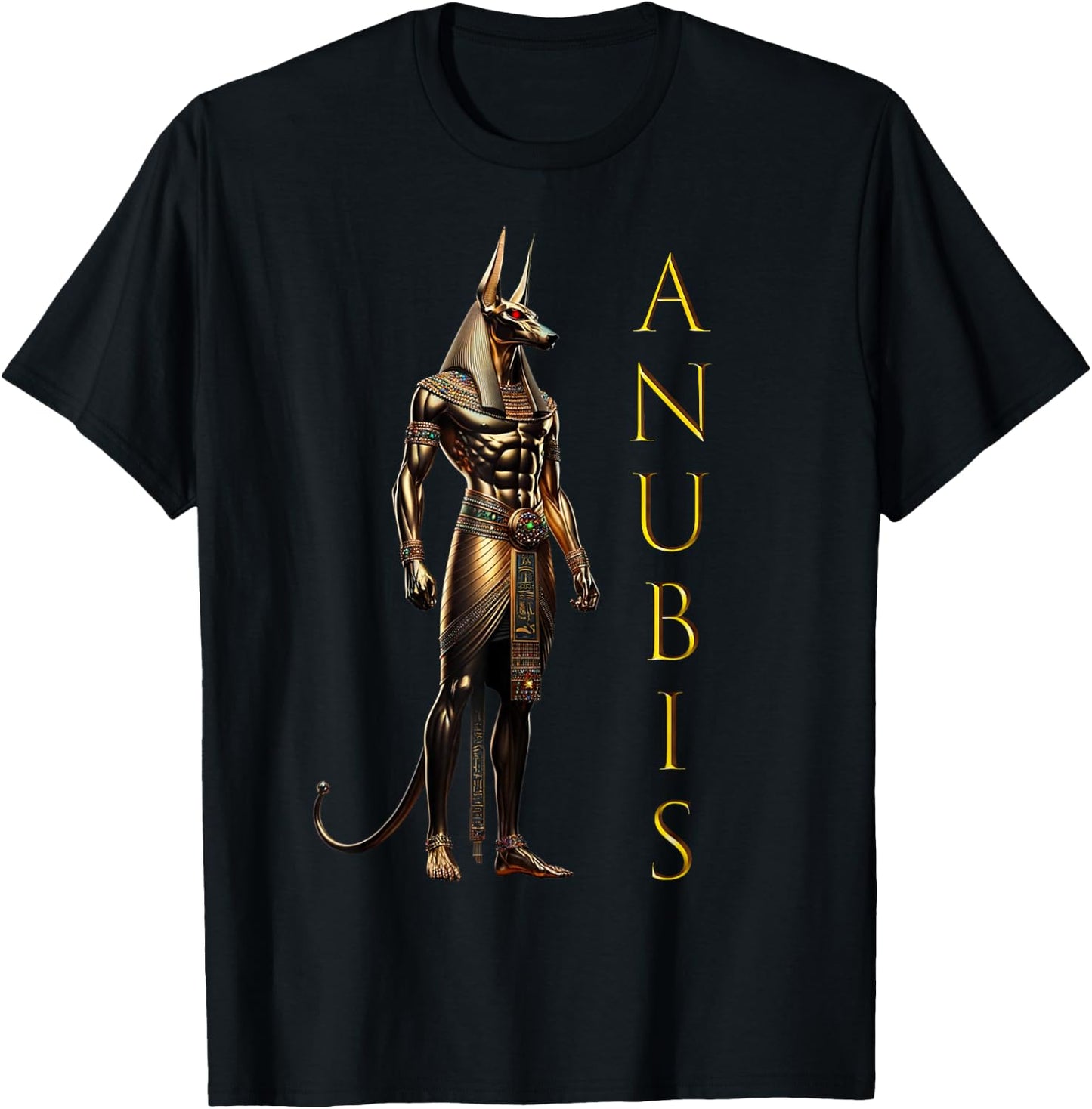 Anubis Egyptian God King Pharaoh Mythology Afterlife Design T-Shirt - T-Shirt | Black