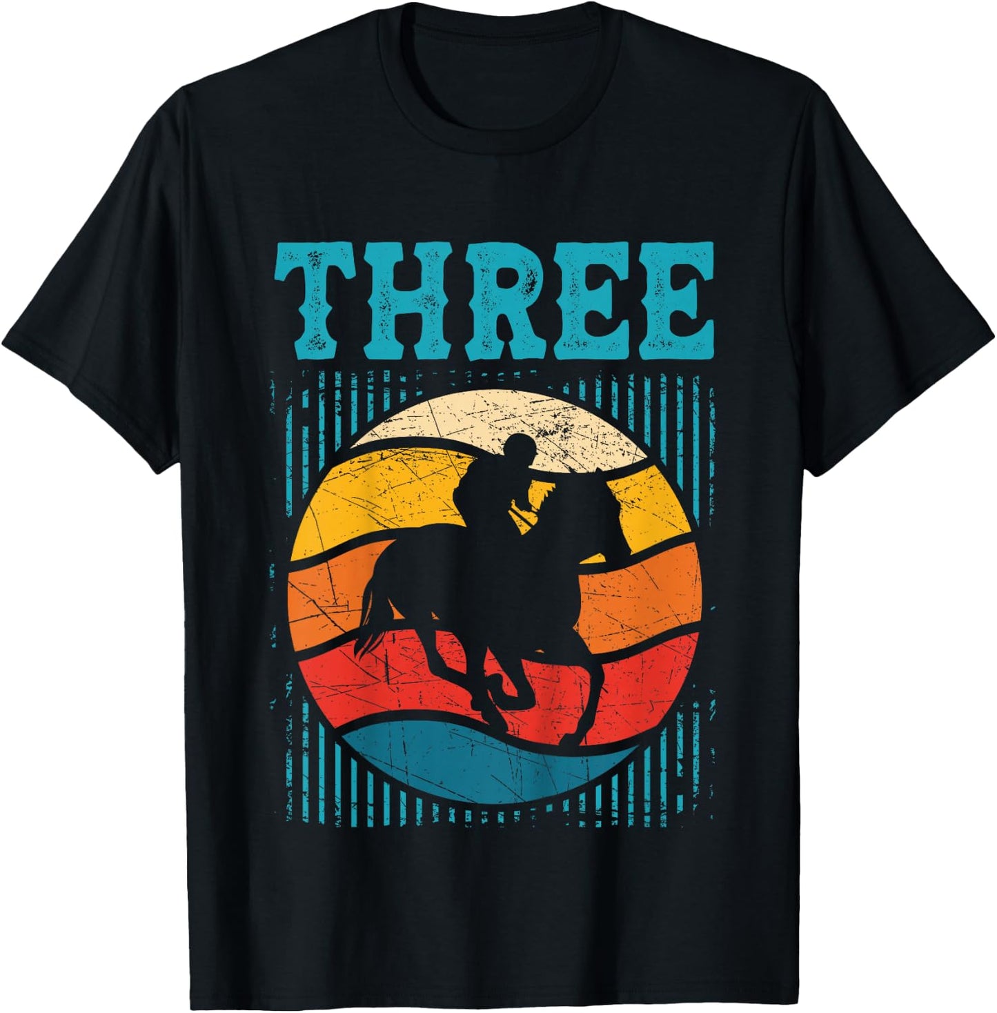 Kids 3rd Birthday Horse Rider Fan 3 Years old Girls Boys Kids T-Shirt - T-Shirt | Black