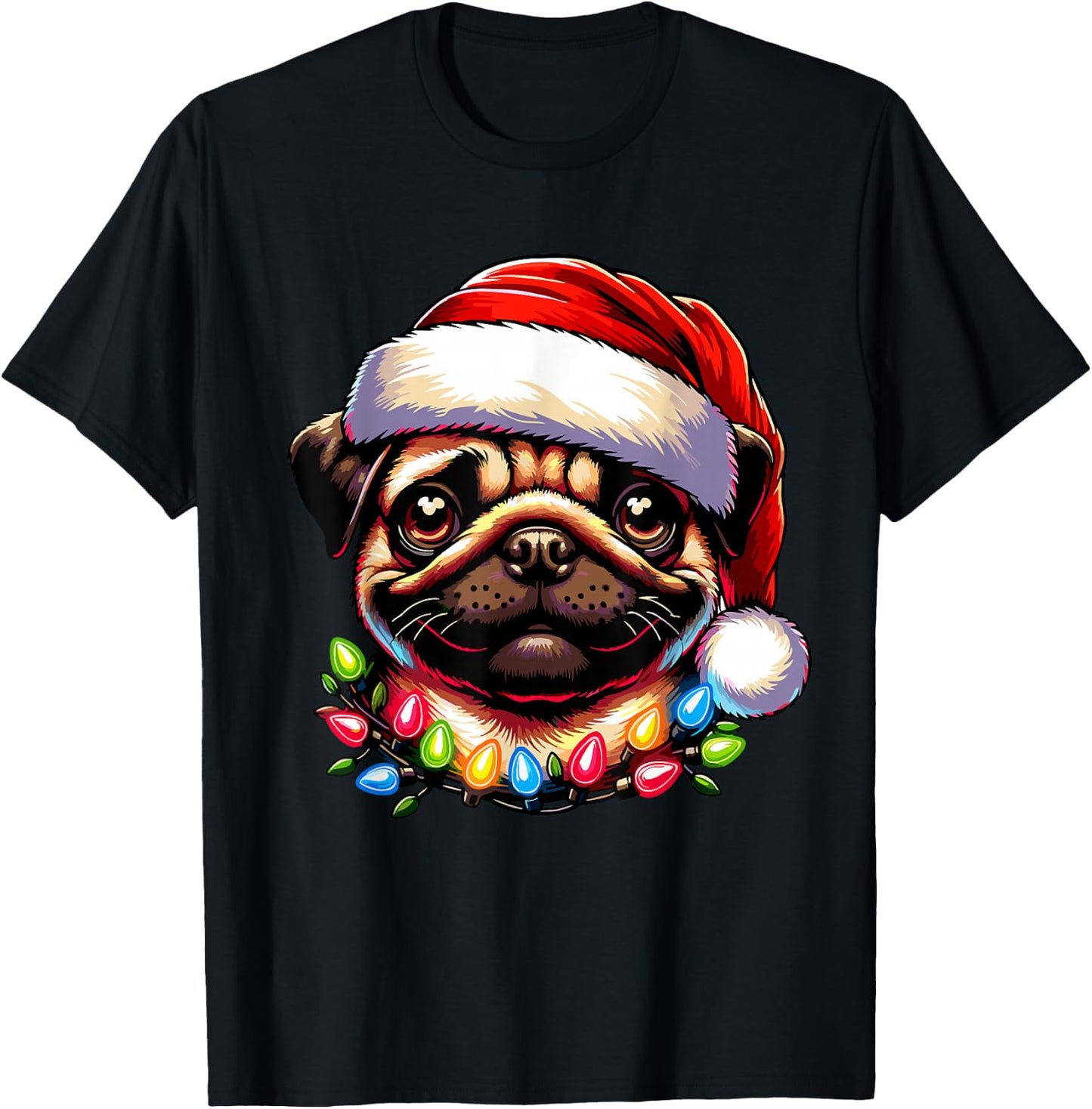 Dog Owner Xmas Men Women Favorite Pug Christmas T-Shirt - T-Shirt | Black