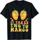 It Takes Two to Mango Funny Kawaii Pun Dad Joke Retro Dance T-Shirt - T-Shirt | Black