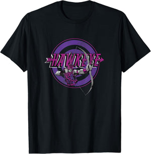 Marvel Comics Retro Classic Hawkeye Bullseye Portrait T-Shirt - T-Shirt | Black