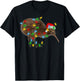 Kiwi Bird Xmas Lighting Holiday Santa Kiwi Christmas T-Shirt - T-Shirt | Black