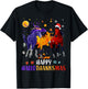 Happy Hallothanksmas Horse Halloween Thanksgiving Christmas T-Shirt - T-Shirt | Black