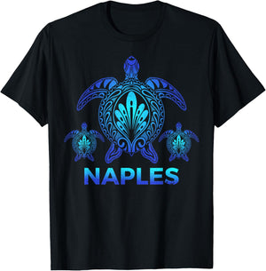 Vintage Naples Florida FL Ocean Blue Sea Turtle Souvenirs T-Shirt - T-Shirt | Black