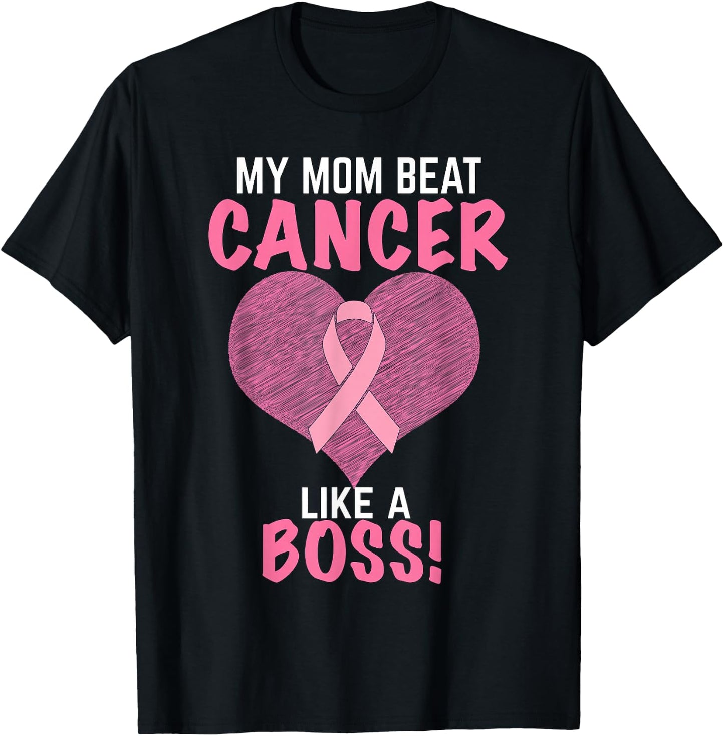 My Mom Beat Breast Cancer - Survivor Awareness T-Shirt - T-Shirt | Black