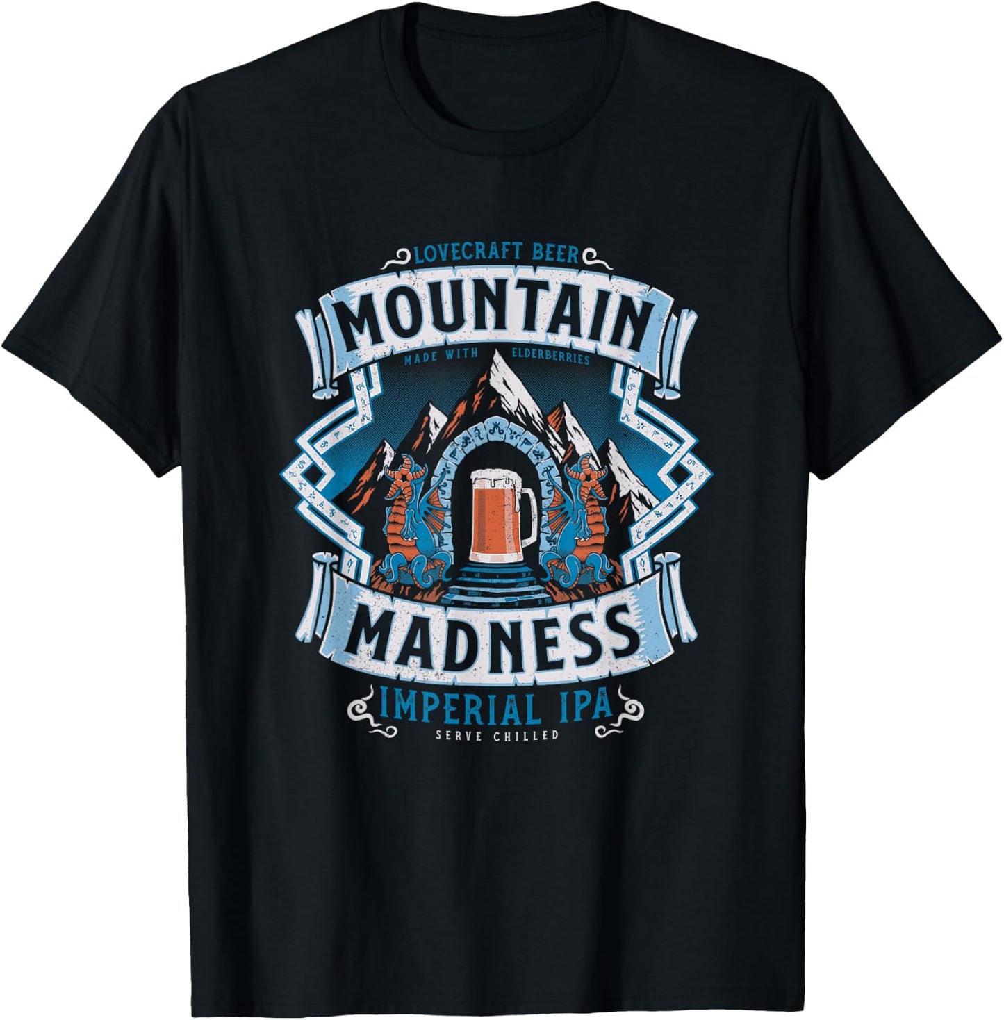 Mountain of Madness - A Vintage Distressed Horror Lovecraft T-Shirt - T-Shirt | Black