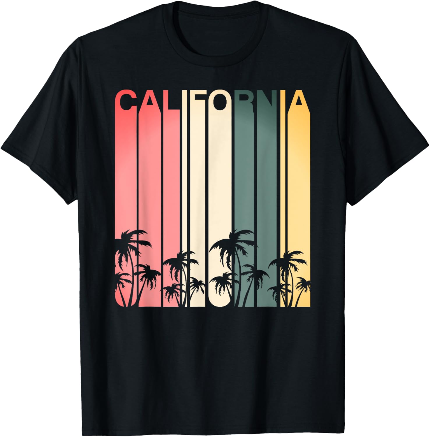 Retro California Surf Vintage Beach San Diego Orange County T-Shirt - T-Shirt | Black