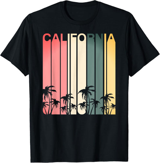 Retro California Surf Vintage Beach San Diego Orange County T-Shirt - T-Shirt | Black