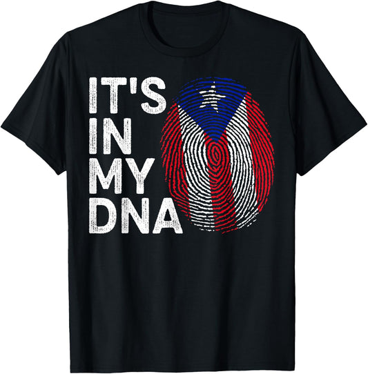 IT'S IN MY DNA Puerto Rico Rican Flag Shirt Women Men Kids T-Shirt - T-Shirt | Black