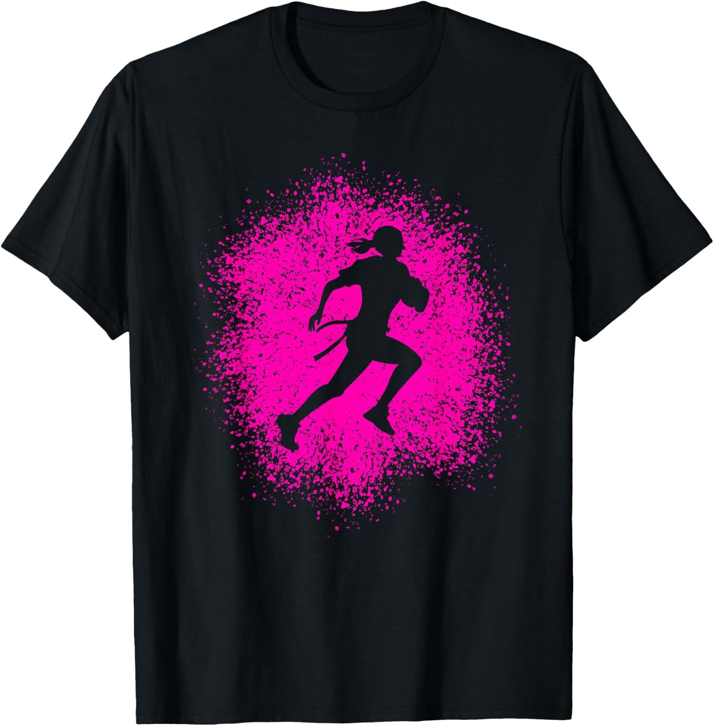 Flag Football Player Women Girls Children T-Shirt - T-Shirt | Black