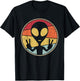UFO Lover Funny Retro 80's Style Vintage Alien Space Gift T-Shirt - T-Shirt | Black