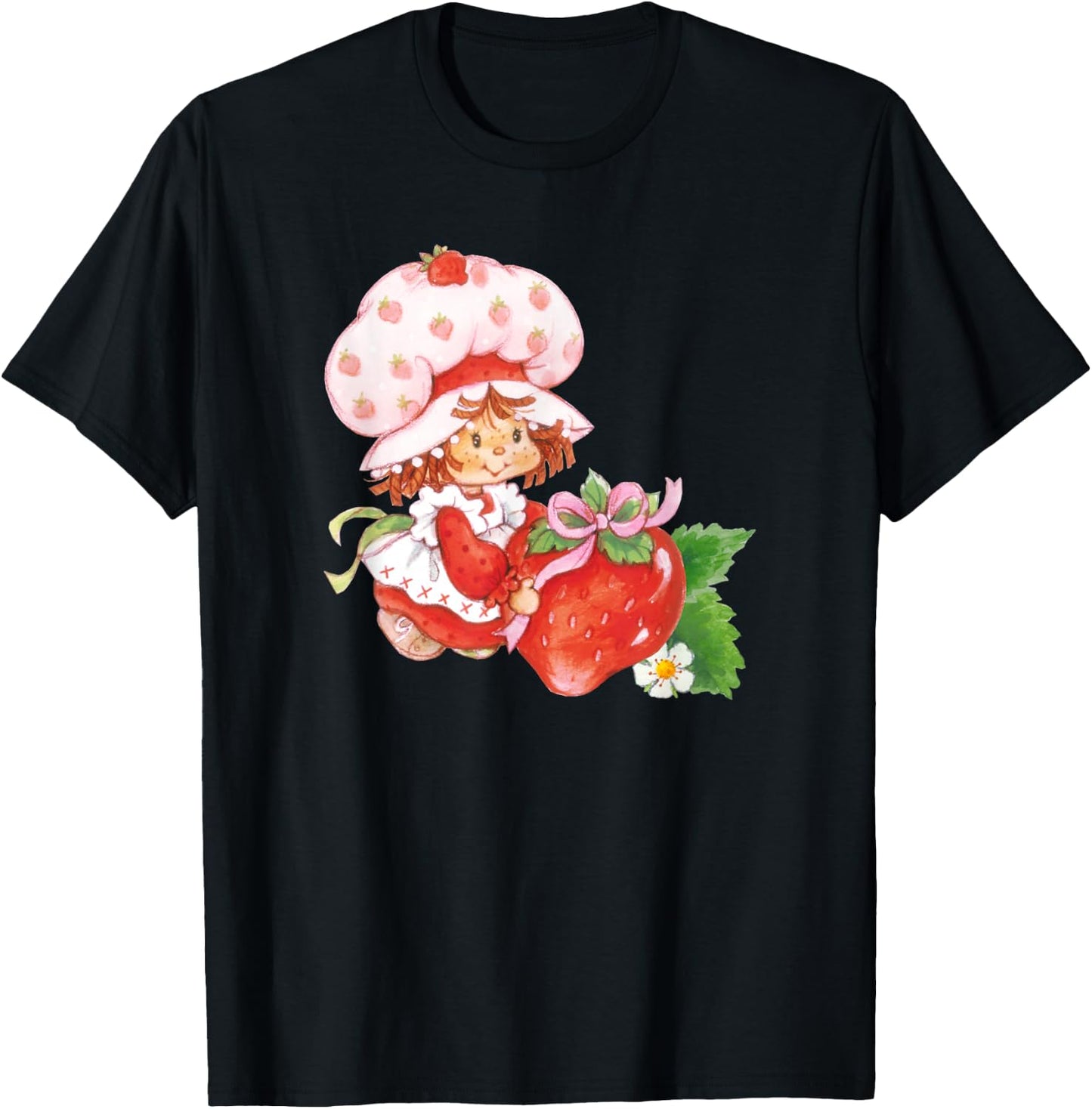 Strawberry Shortcake Sweet Surprise Strawberry Bow Vintage T-Shirt - T-Shirt | Black