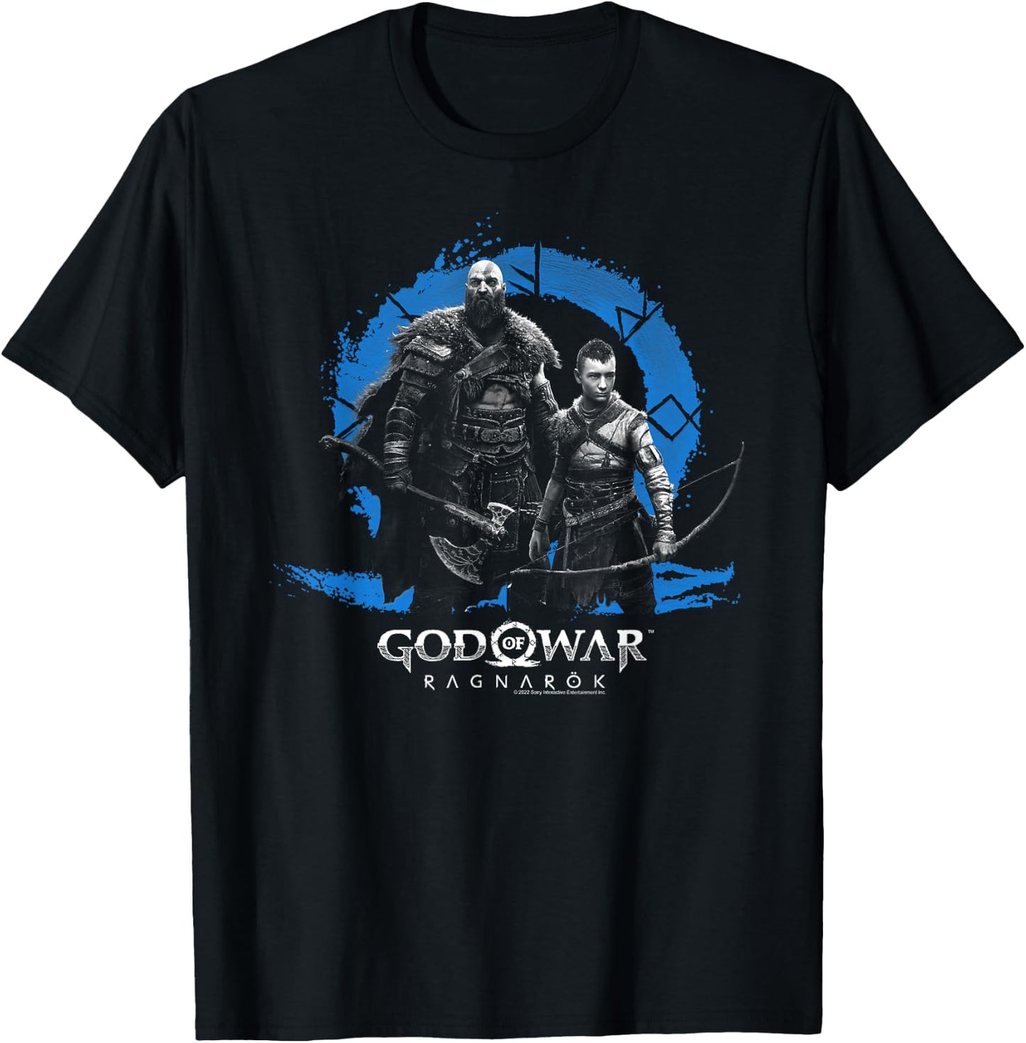 God of War: Ragnarok Icon with Kratos and Atreus T-Shirt - T-Shirt | Black