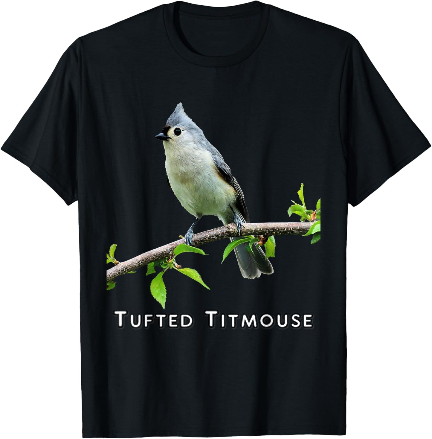 Tufted Titmouse T-Shirt - T-Shirt | Black