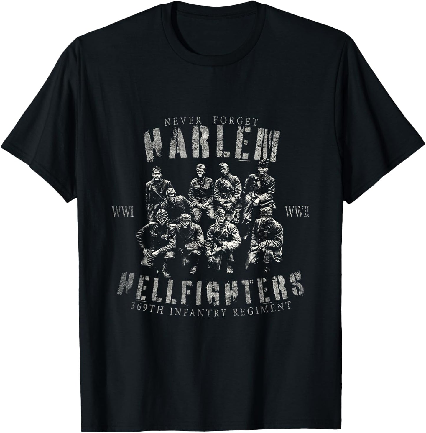Harlem Hellfighters Black Military History T-Shirt - T-Shirt | Black