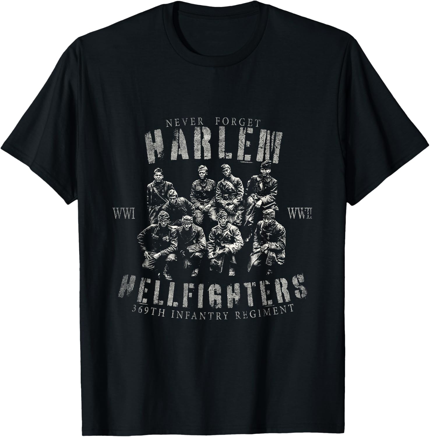 Harlem Hellfighters Black Military History T-Shirt - T-Shirt | Black