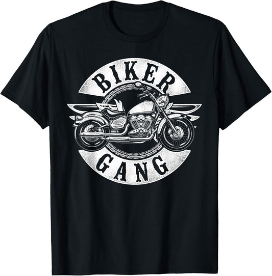 Classic Motorcycle Biker Biker Gang T-Shirt - T-Shirt | Black