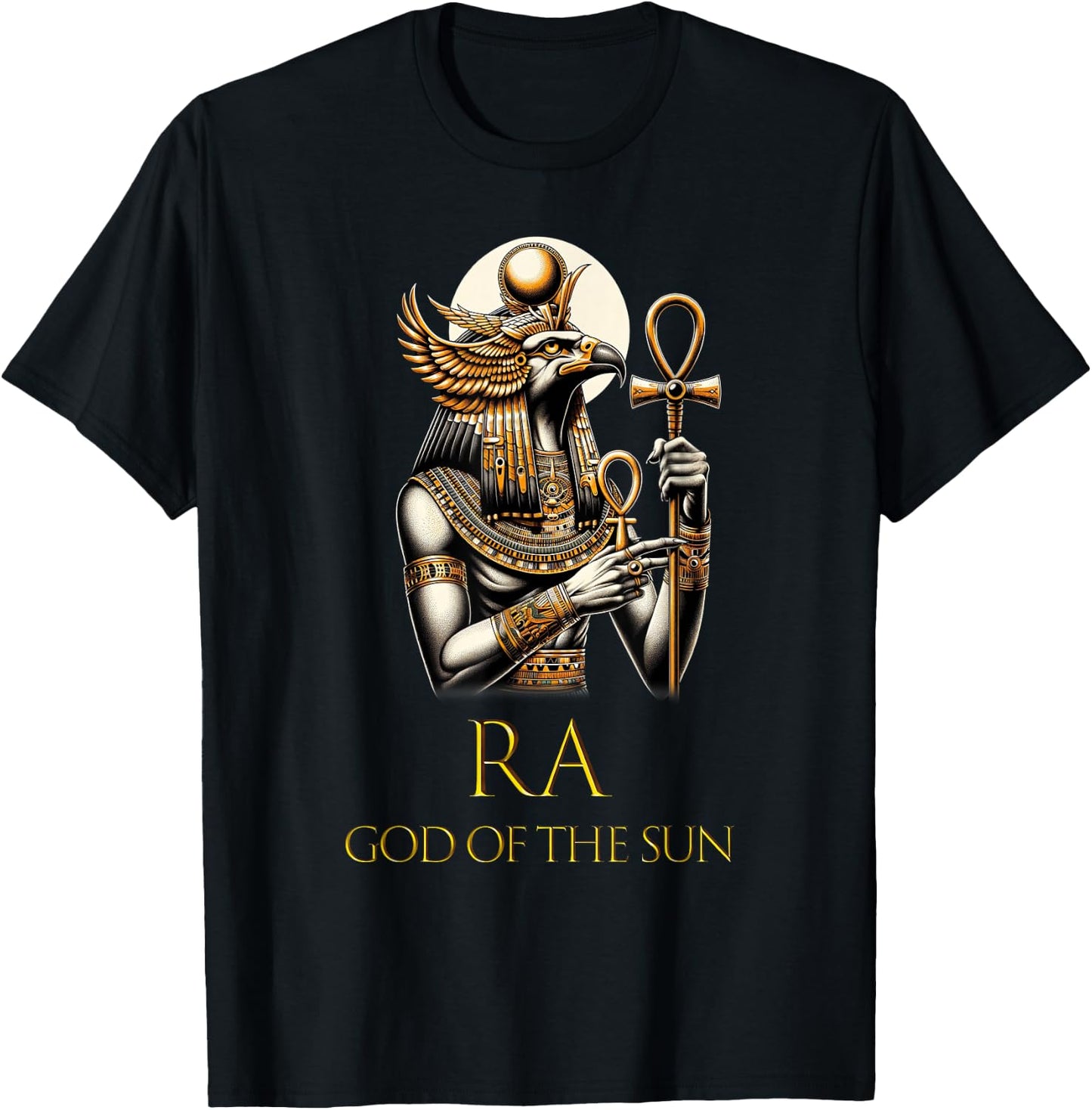 Ancient Egyptian God Pharaoh King Ra God of the Sun T-Shirt - T-Shirt | Black