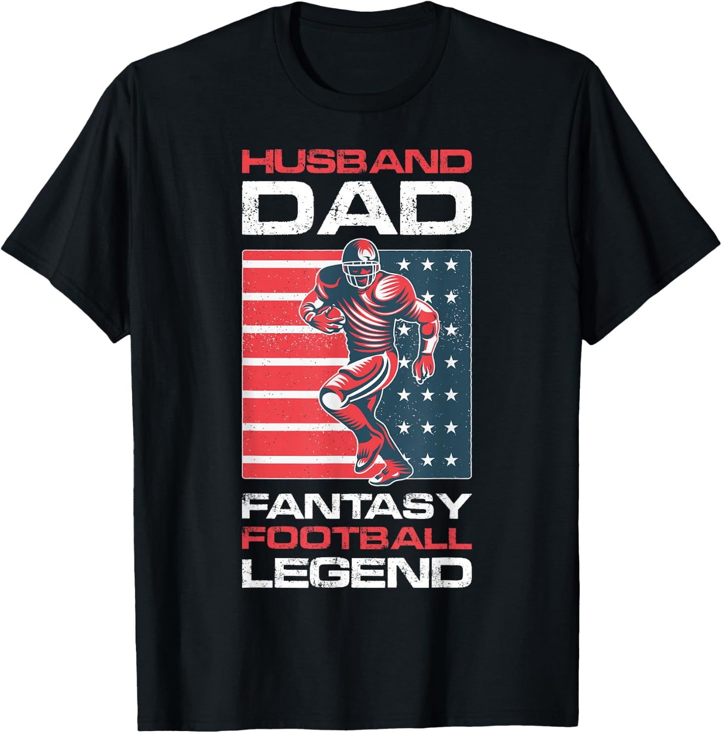 Funny Husband Dad Fantasy Football Legend T-Shirt - T-Shirt | Black