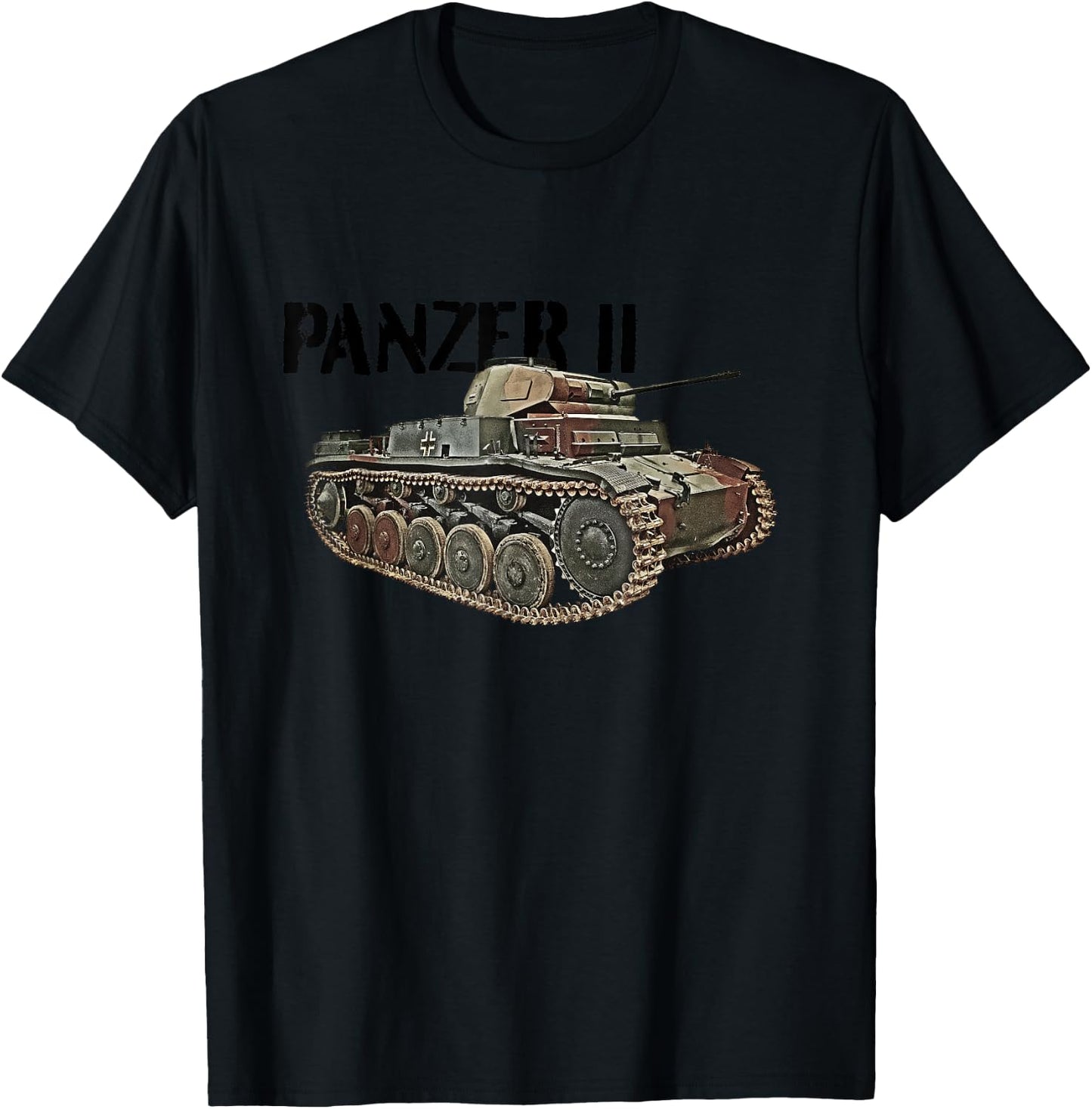 WW2 German Panzer II (PzKpfw II) Tank T-Shirt - T-Shirt | Black