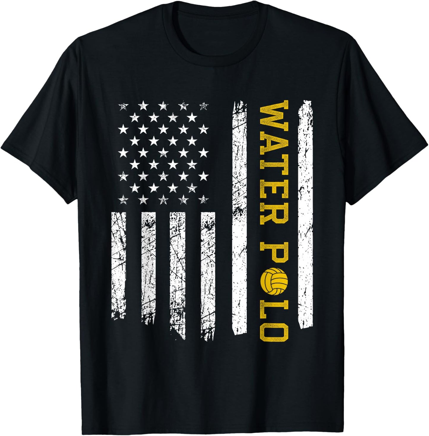 Vintage American USA Flag Water Polo T-Shirt - T-Shirt | Black