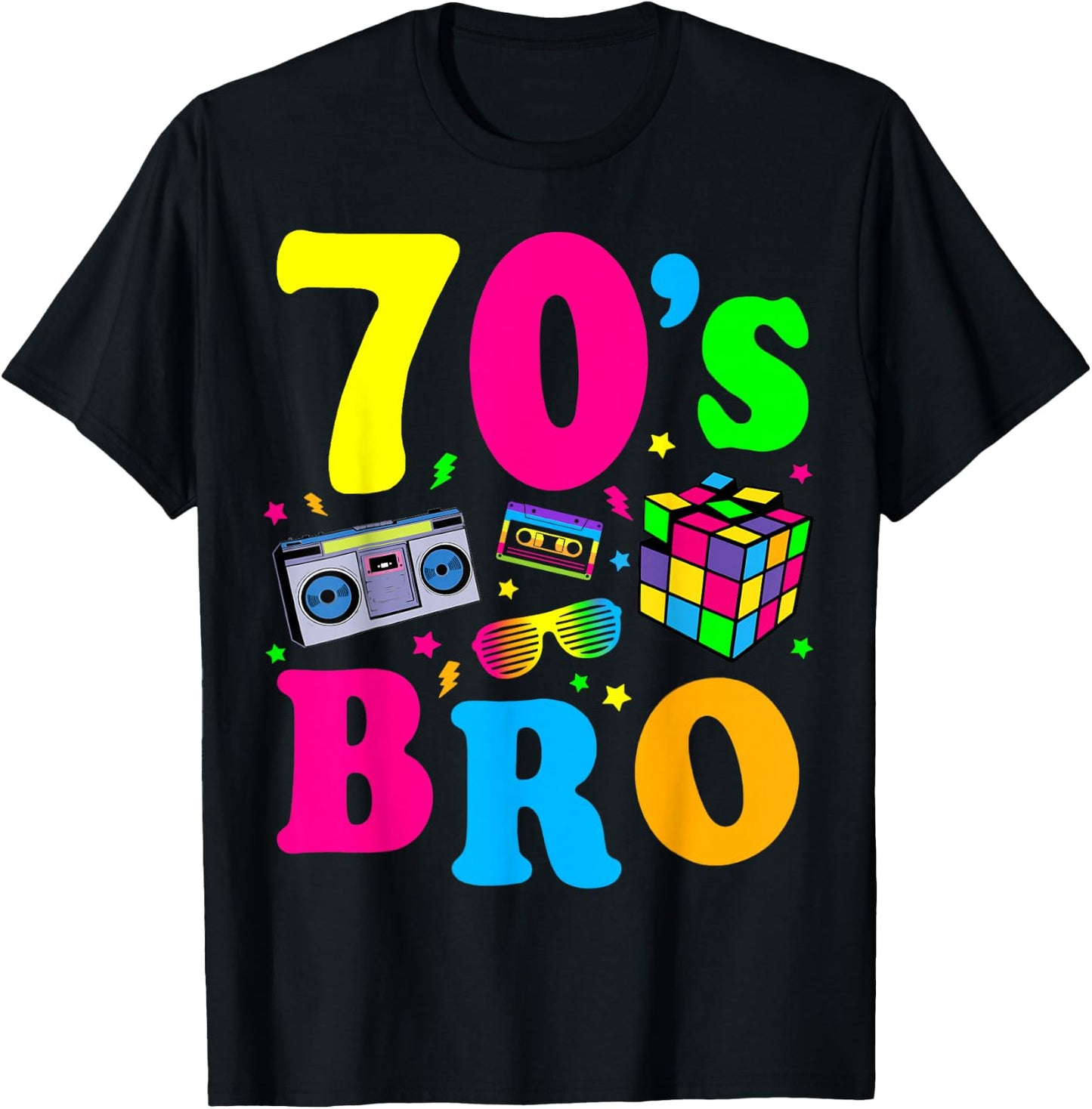 This Is My 70-s Bro Costume 60's 70's Party T-Shirt - T-Shirt | Black