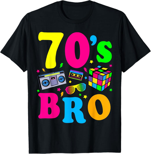 This Is My 70-s Bro Costume 60's 70's Party T-Shirt - T-Shirt | Black