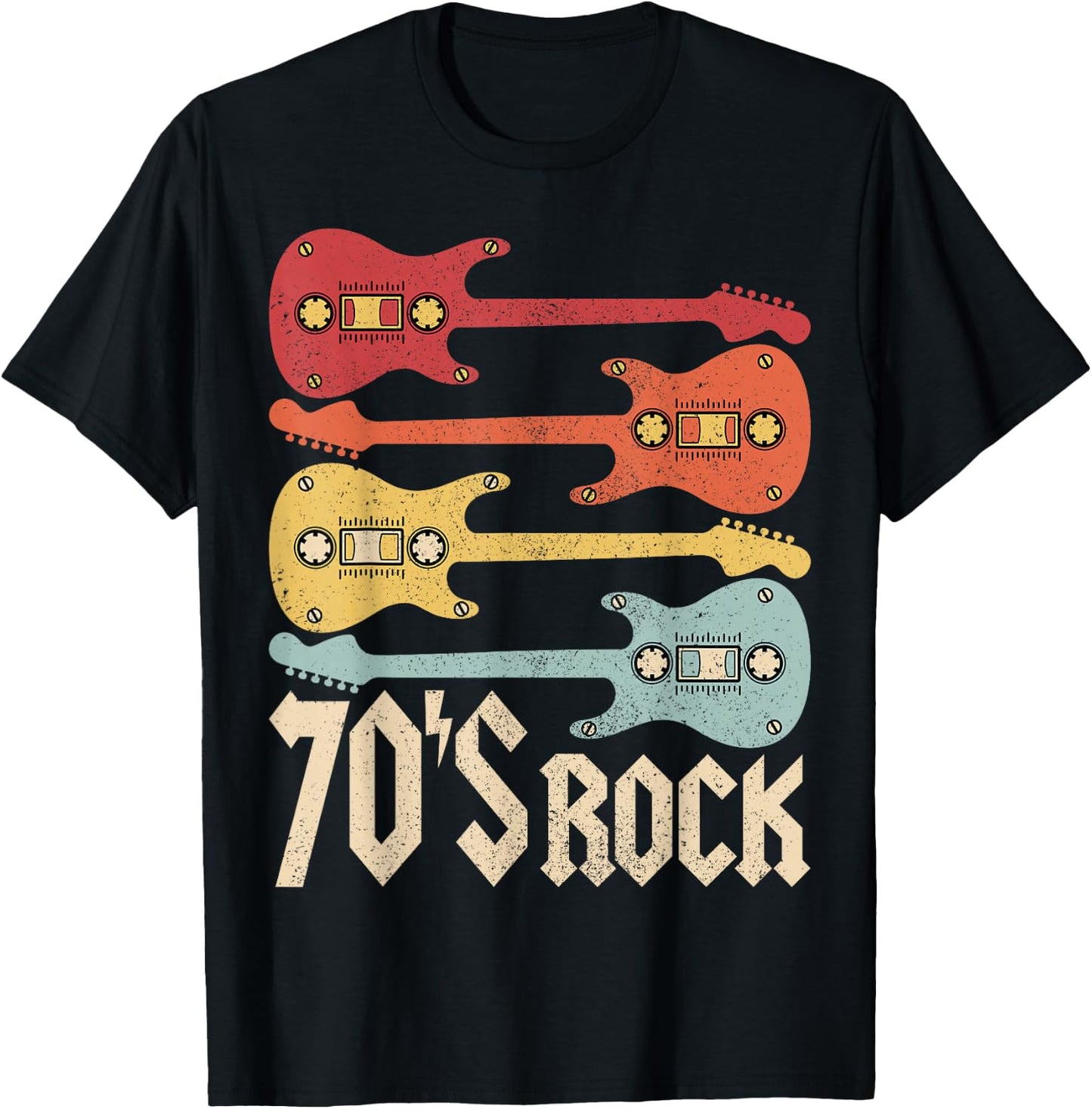 70s Rock Band Guitar Cassette Tape 1970s Vintage 70s Costume T-Shirt - T-Shirt | Black
