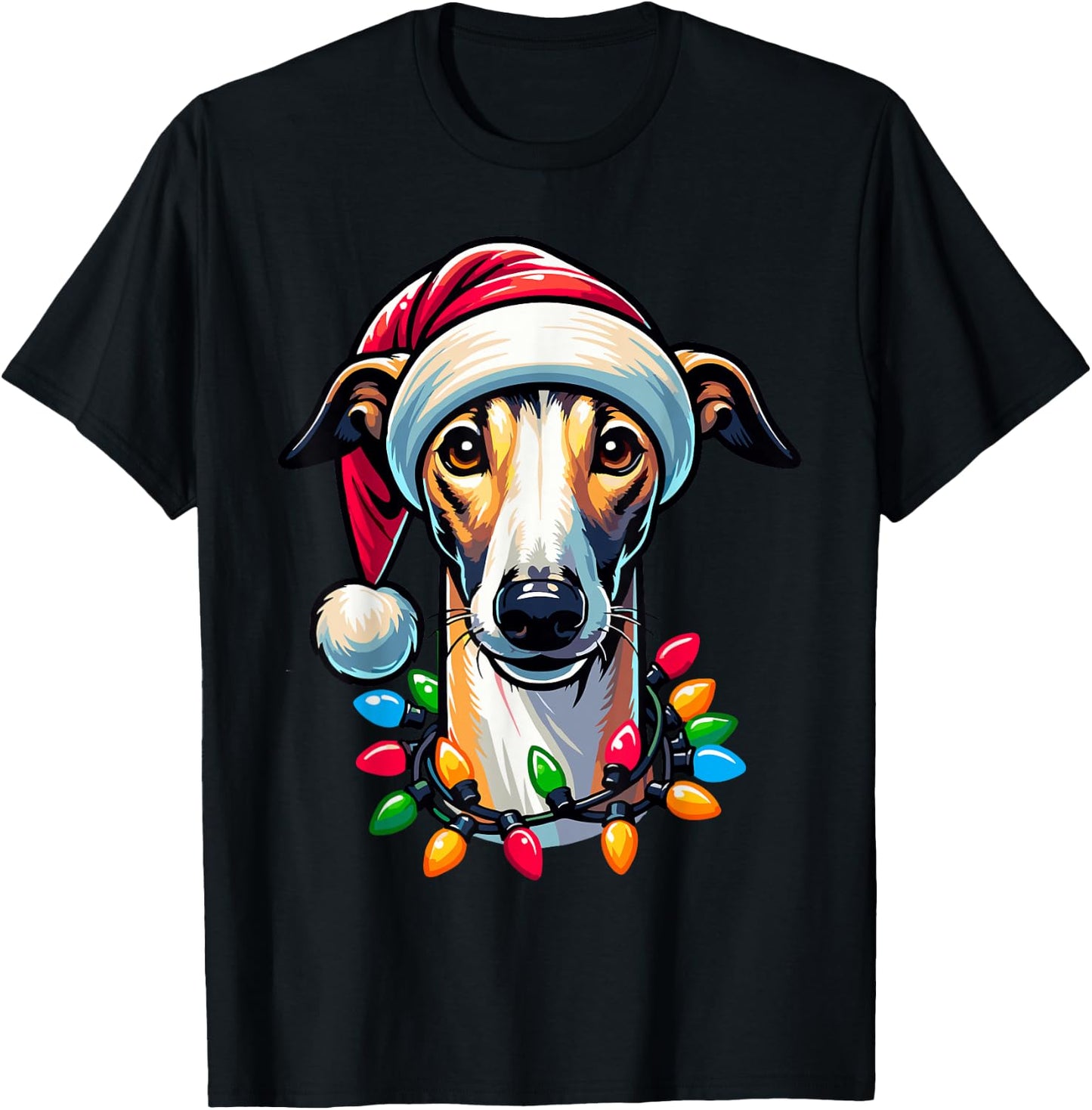 Dog Owner Xmas Men Women Favorite Greyhound Christmas T-Shirt - T-Shirt | Black