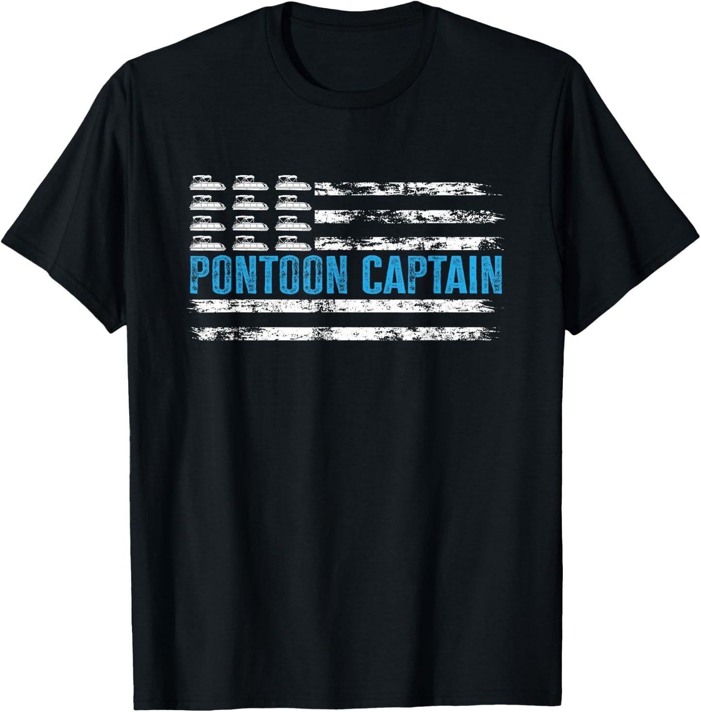 Pontoon Captain Funny Boating 4th Of JulyPontoon Boat T-Shirt - T-Shirt | Black