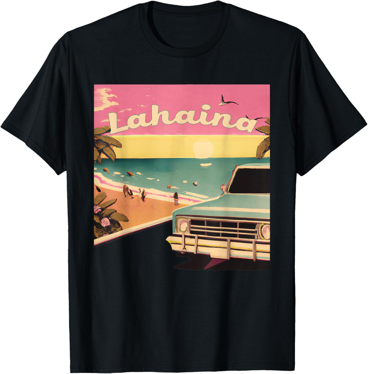 Lahaina Retro Beach Vacation Souvenir Lahaina Surf Women Kids T-Shirt - T-Shirt | Black