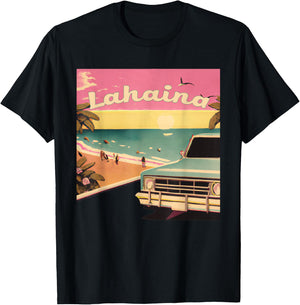 Lahaina Retro Beach Vacation Souvenir Lahaina Surf Women Kids T-Shirt - T-Shirt | Black