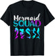 Mermaid Squad Aqua Beautiful Marine Sea Creature Clamshell T-Shirt - T-Shirt | Black