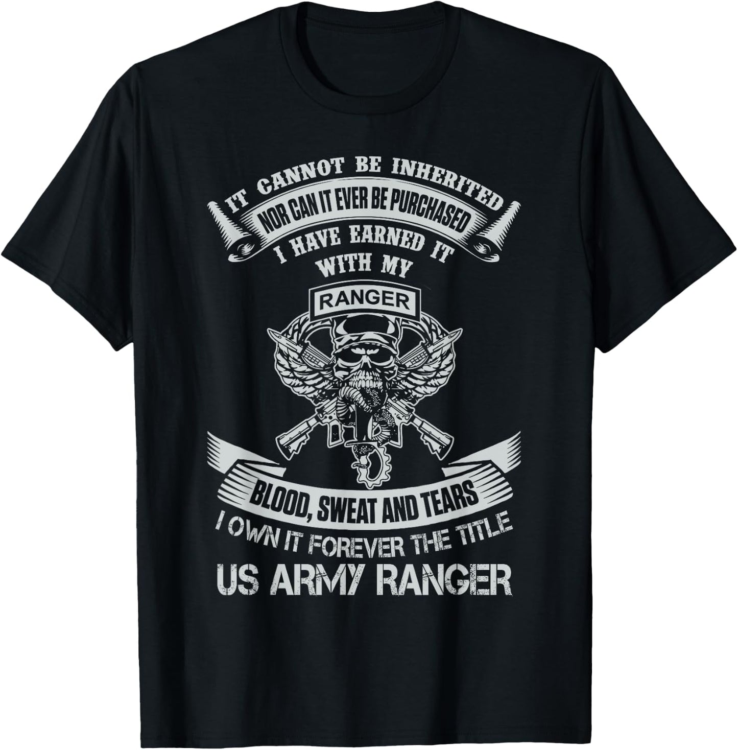 Own It Forever The Title US Army Ranger Veteran T-Shirt - T-Shirt | Black