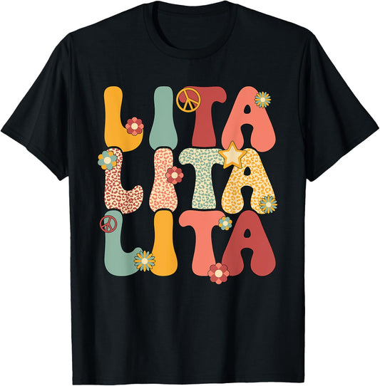 Lita Grandma Groovy Lita Grandmother T-Shirt - T-Shirt | Black