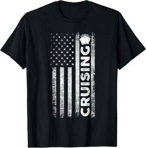 Cruise Ship Captain American Flag Cruising T-Shirt - T-Shirt | Black