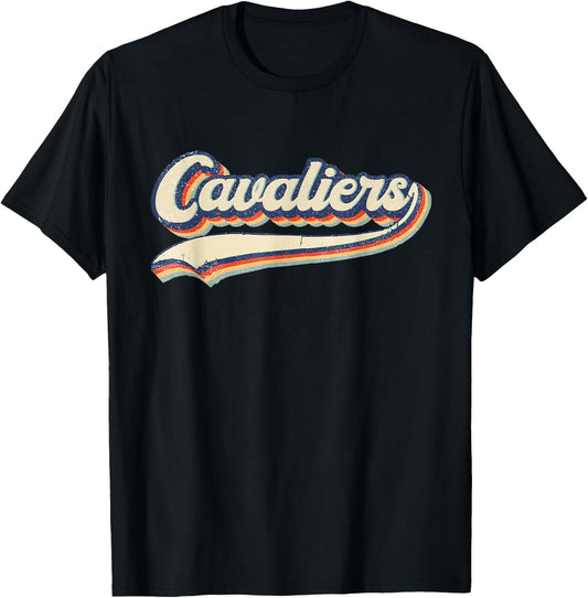 Cavaliers Name Vintage Retro Gift Men Women Boy Girl T-Shirt - T-Shirt | Black