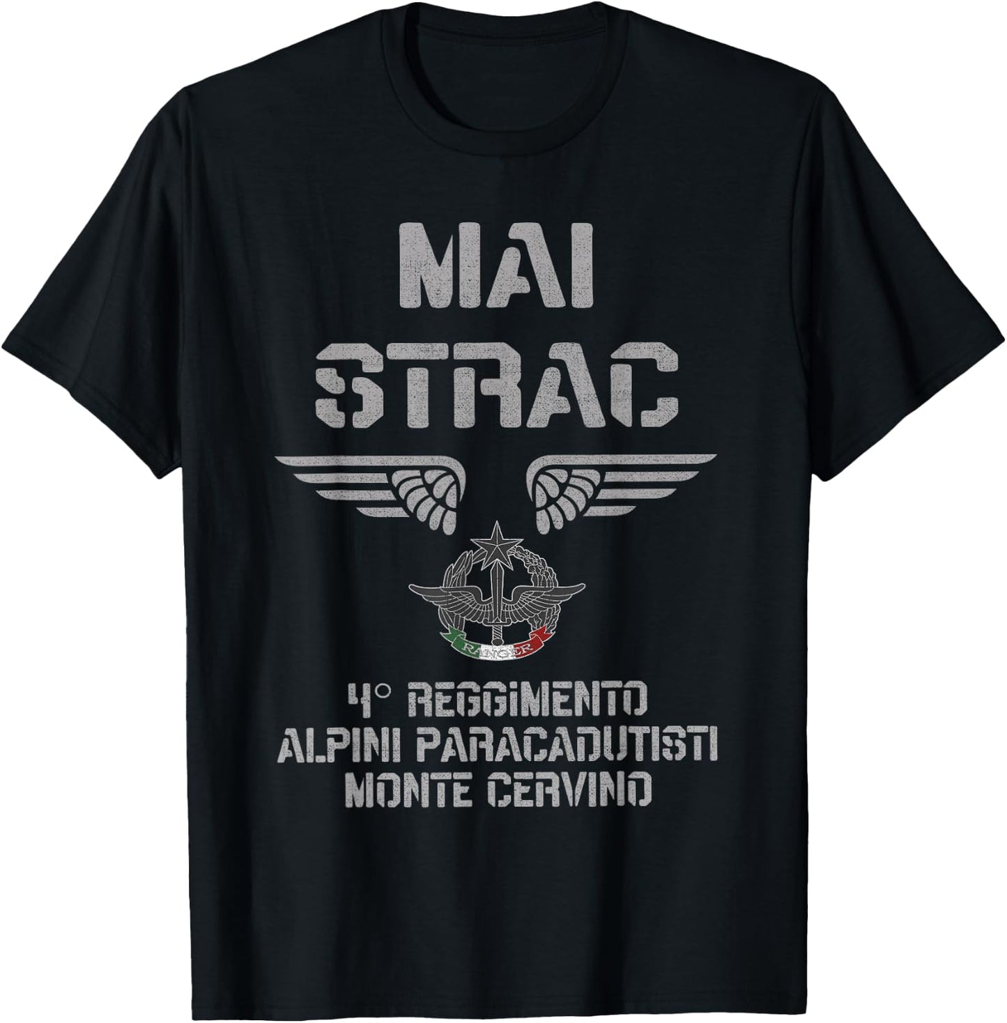 Italian Special Force Alpini Paratroopers Monte Cervino T-Shirt - T-Shirt | Black