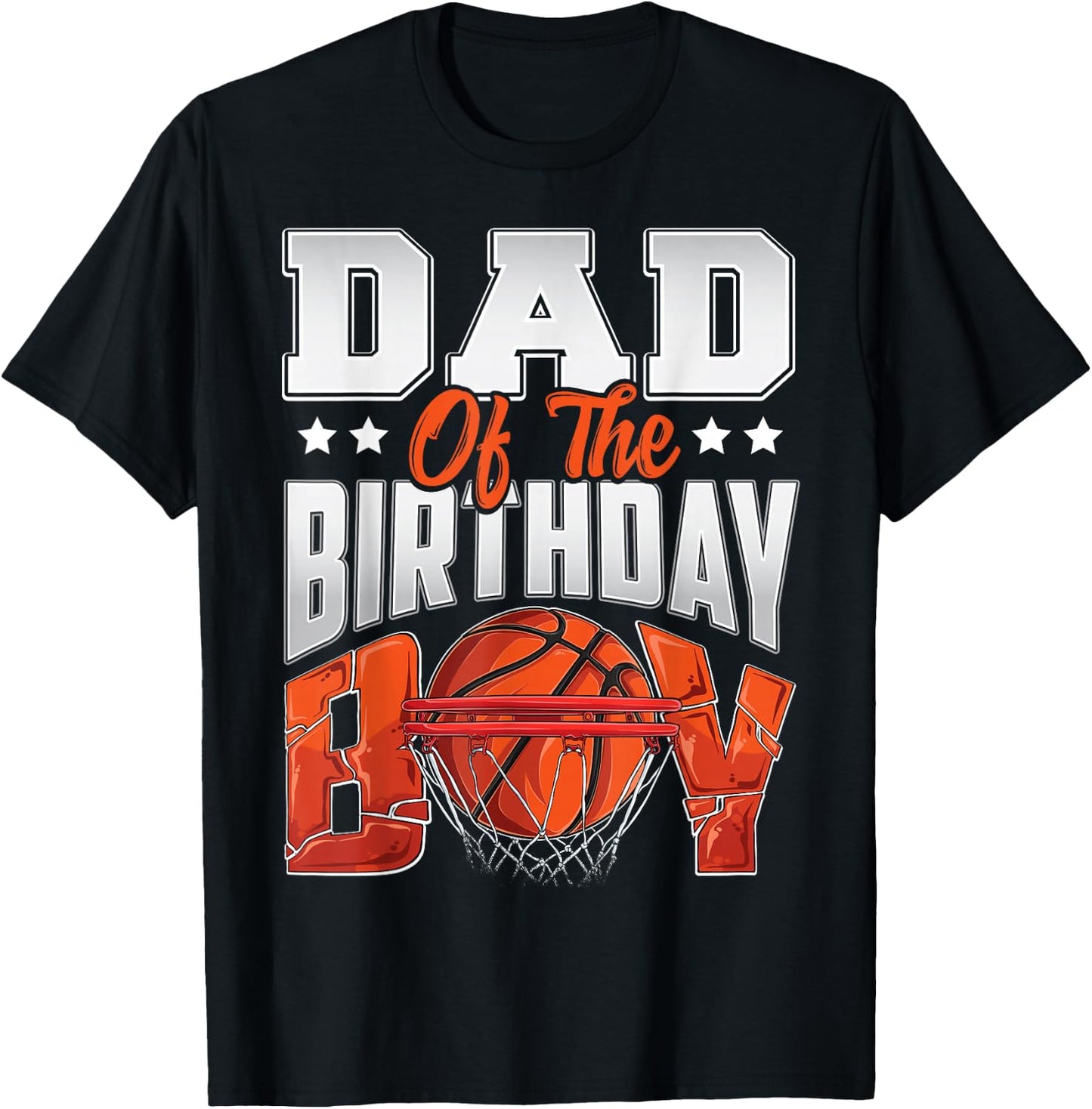 Dad basketball birthday Boy Family Baller b-day Party T-Shirt - T-Shirt | Black