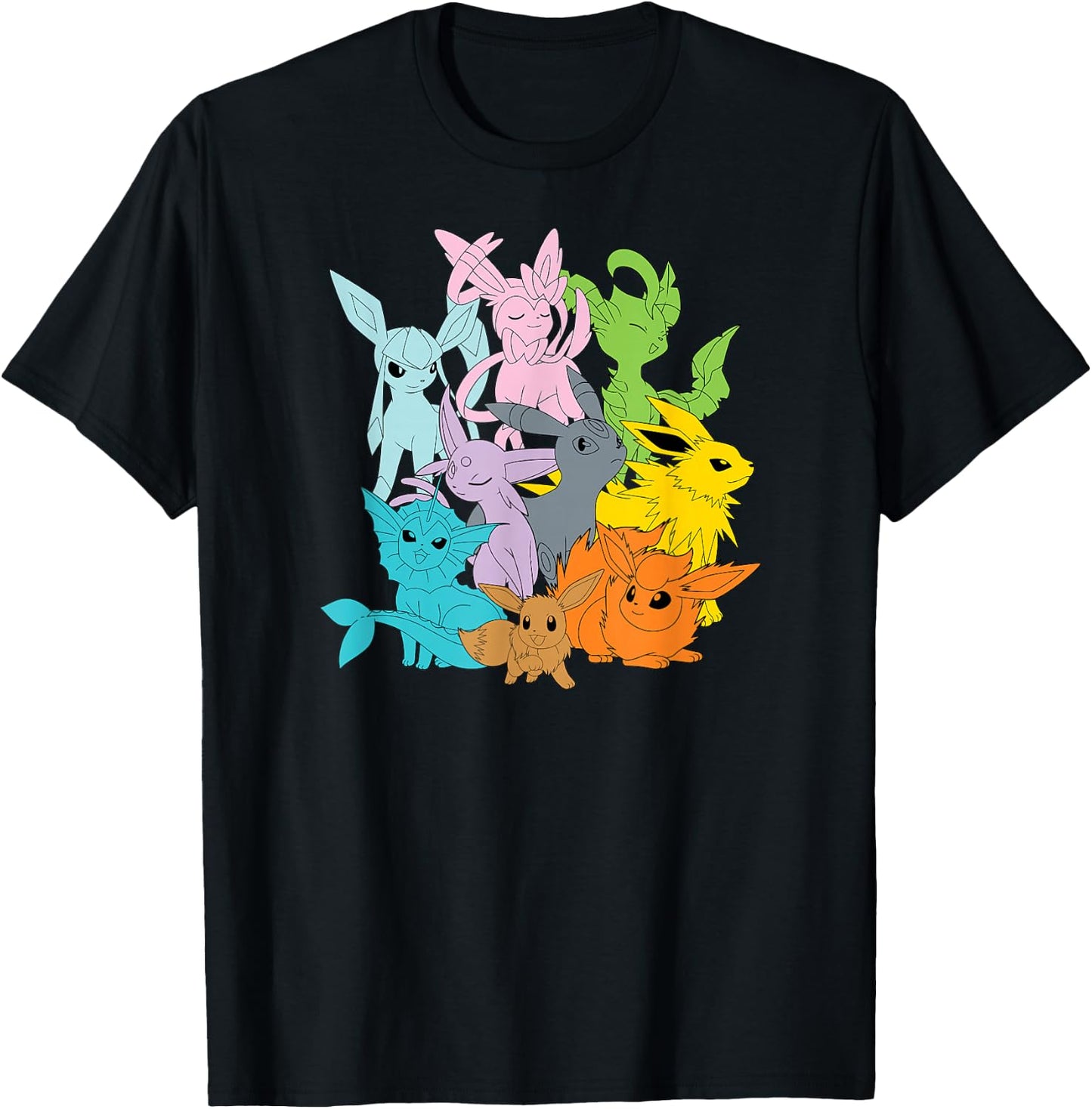Pokémon - Eevolutions Solid Color T-Shirt - T-Shirt | Black