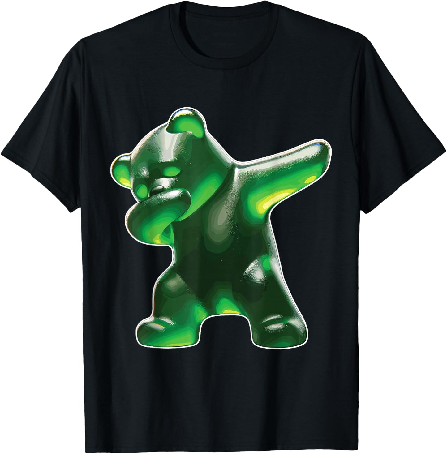 Gummy Bear, Green Gummy Bear, Dabbing Gummy Bear T-Shirt - T-Shirt | Black