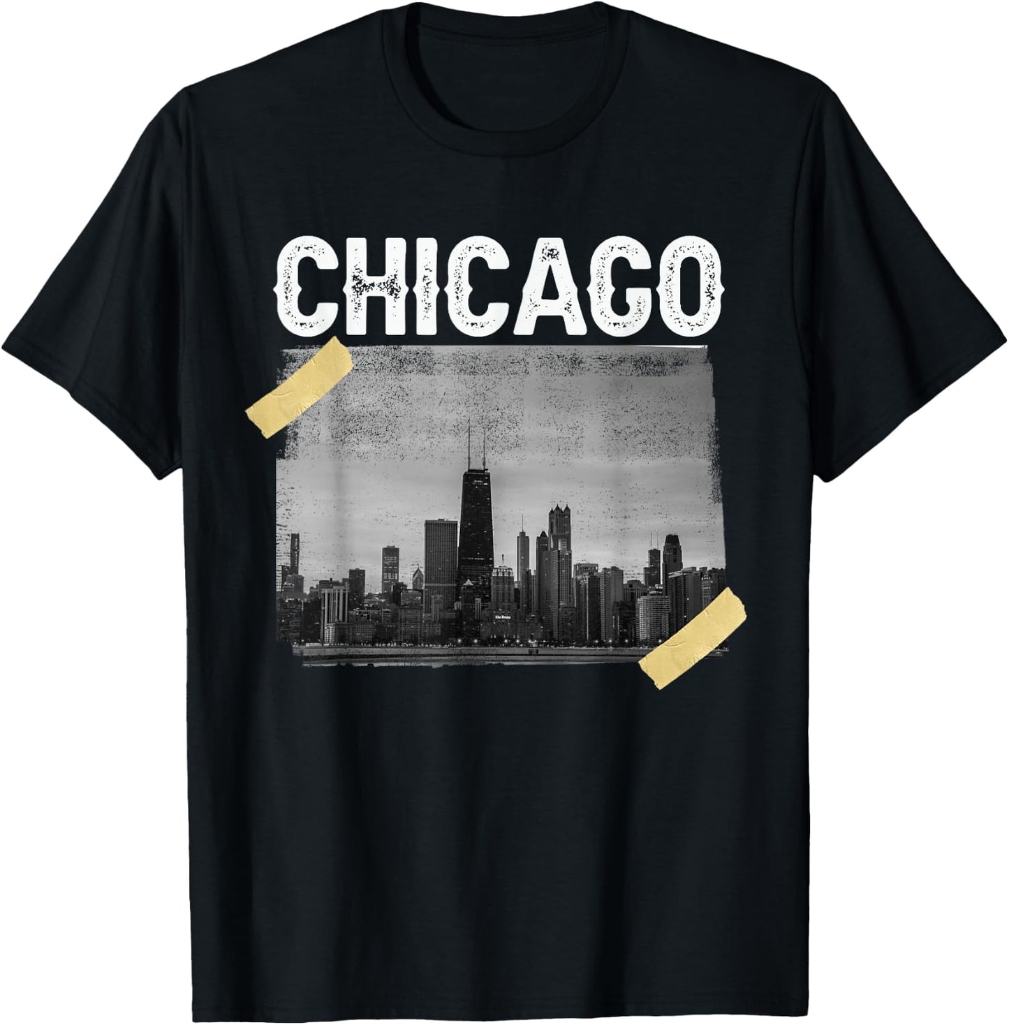 Illinois Chicago Skyline Chi Town T-Shirt - T-Shirt | Black