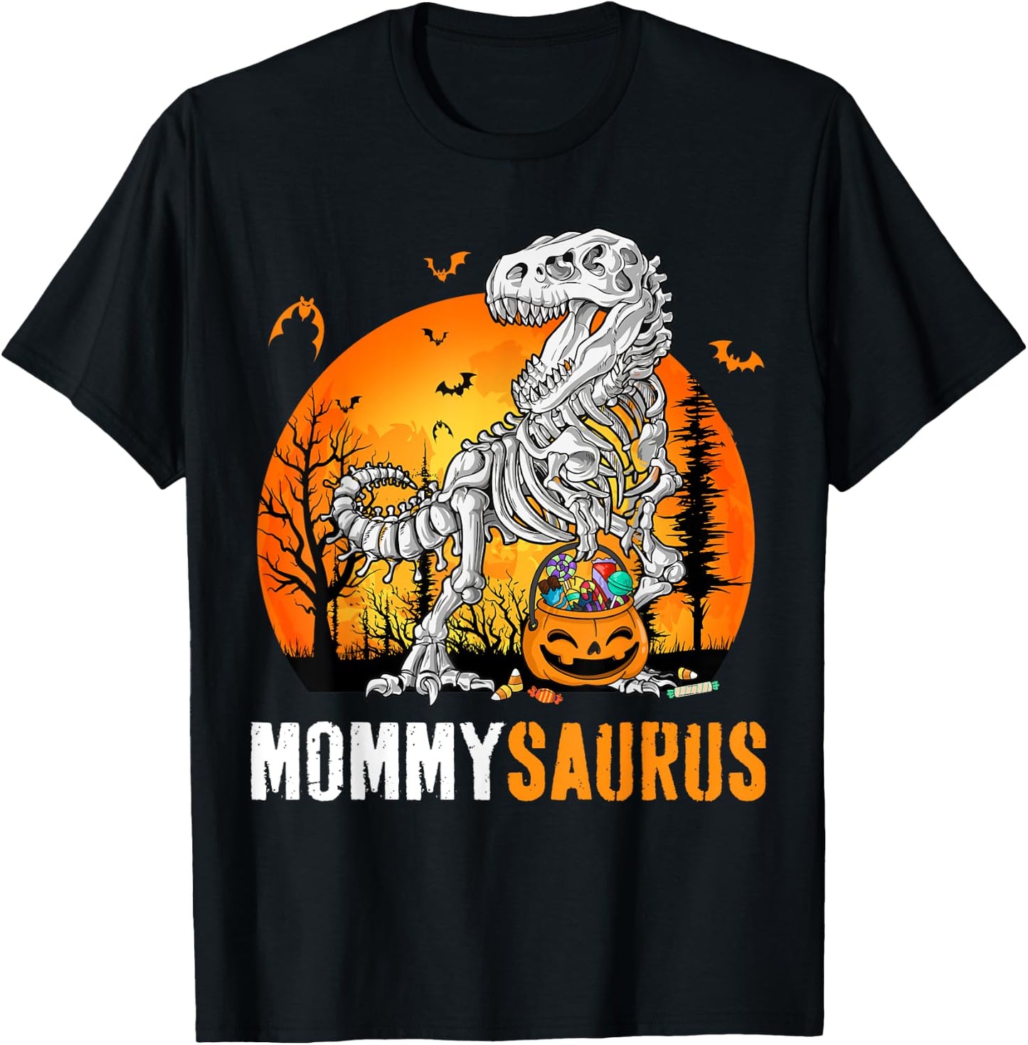 Mommysaurus Dinosaur Skeleton Halloween Mommy Saurus T-Shirt - T-Shirt | Black
