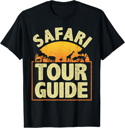 Funny Safari Guide Art Women Kids Zoo Safari Costume T-Shirt - T-Shirt | Black