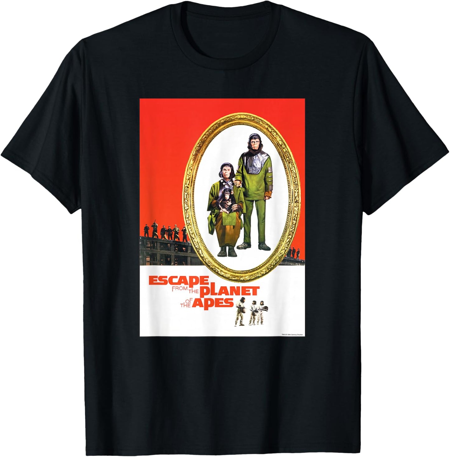 Escape from the Planet of the Apes 1971 Family Movie Poster T-Shirt - T-Shirt | Black